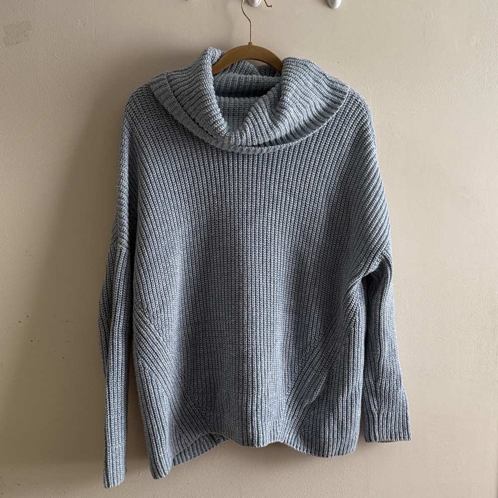 Lou & Grey blue Cowl Neck Long Sleeve Sweater